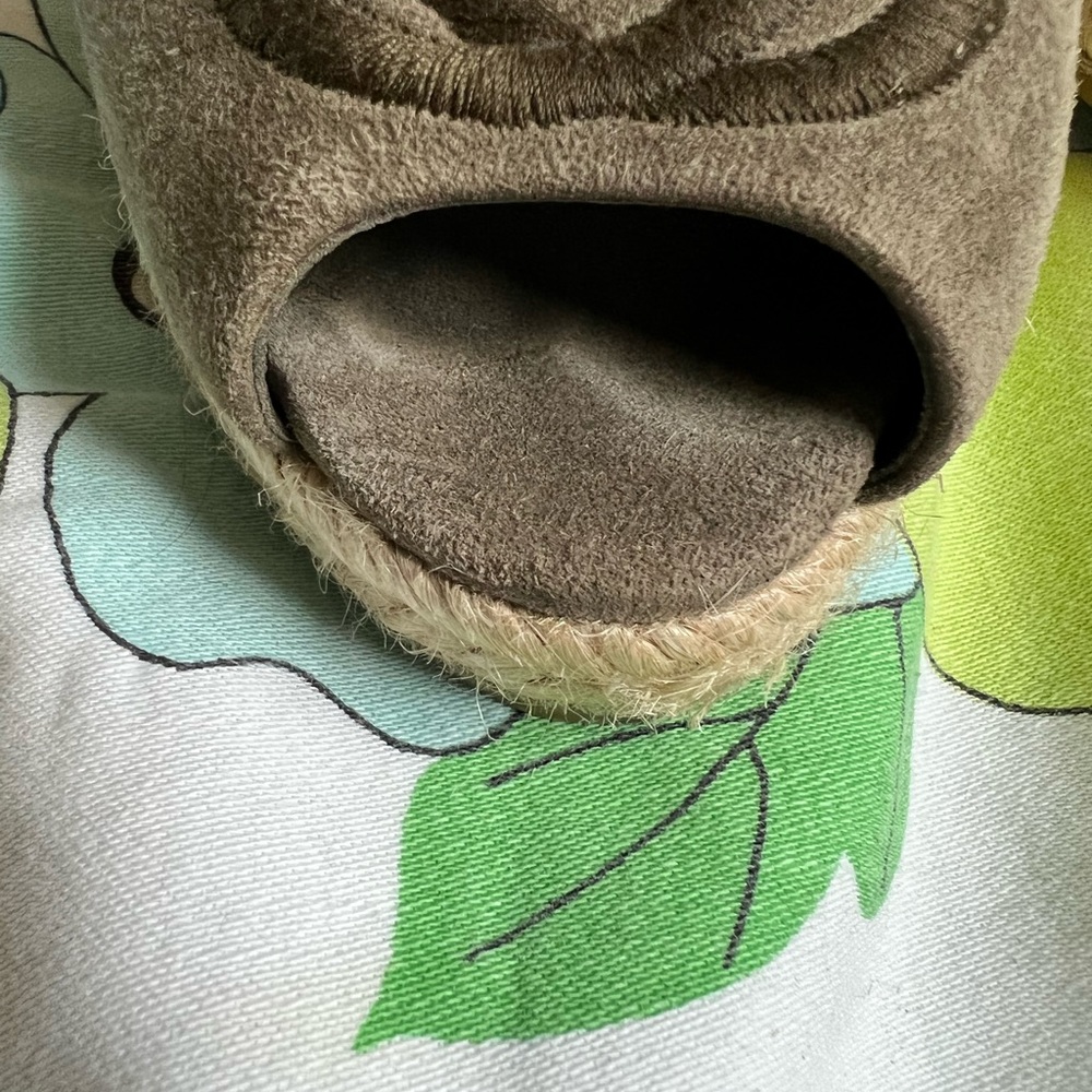 Gucci Olive Suede Wedge Espadrille Heels 38 - Picture 6 of 11